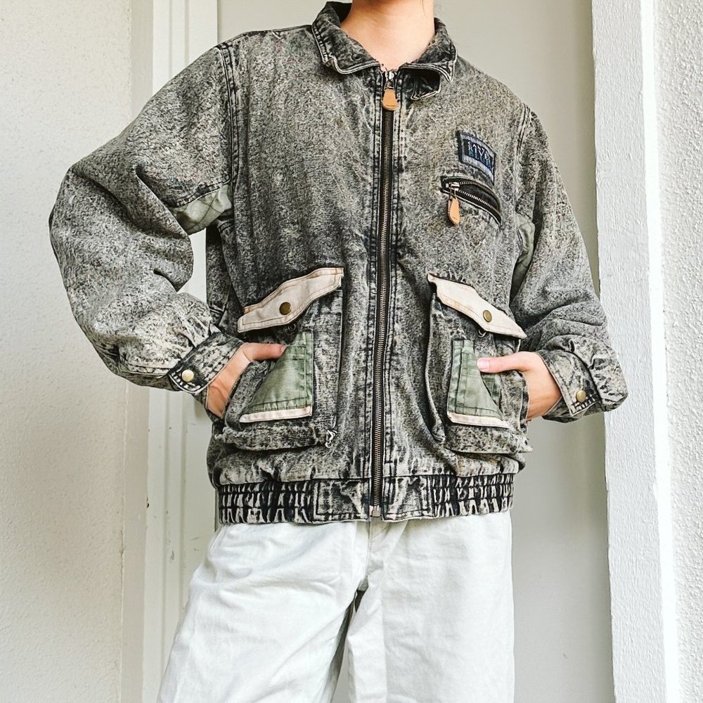 90's Acid Wash Denim Work Jacket